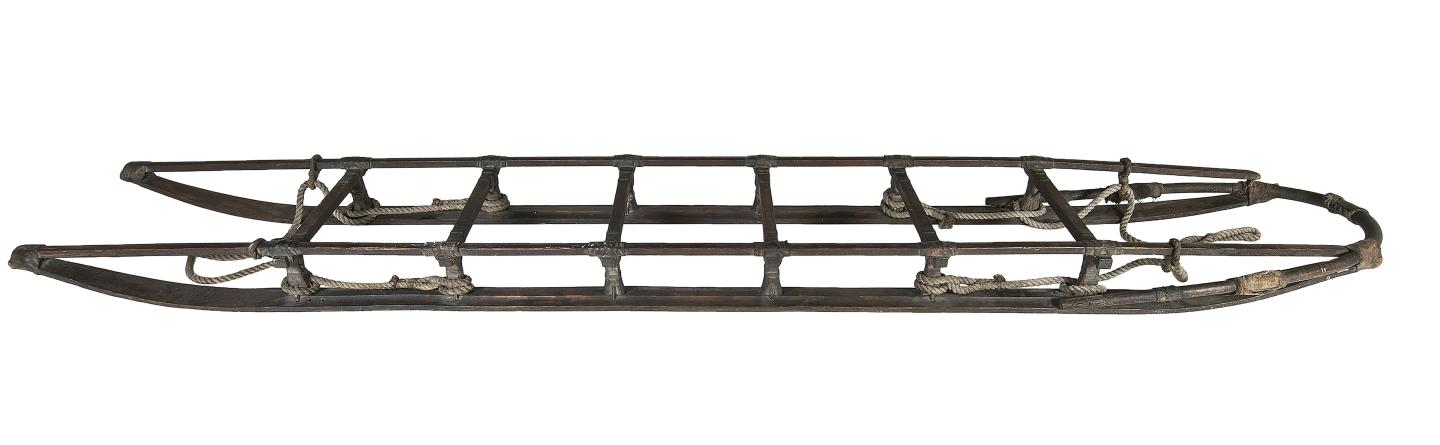 The wooden frame of a sledge used during Shackleton's Nimrod Expedition