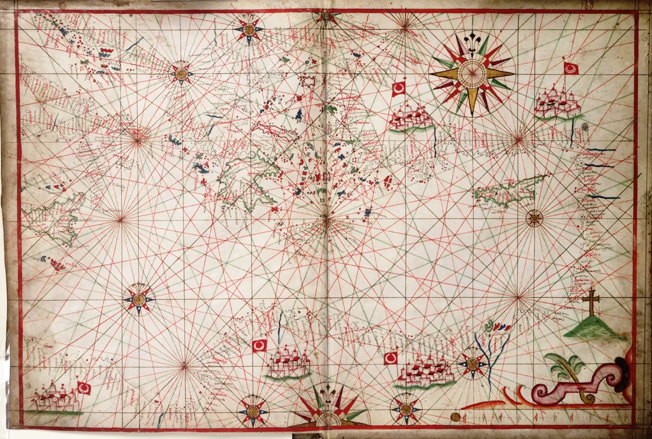A hand-drawn map