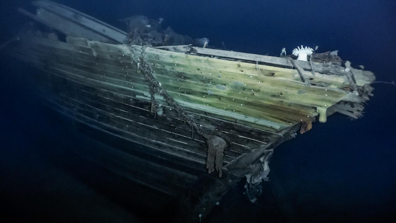 The starboard bow of the wreck of Endurance