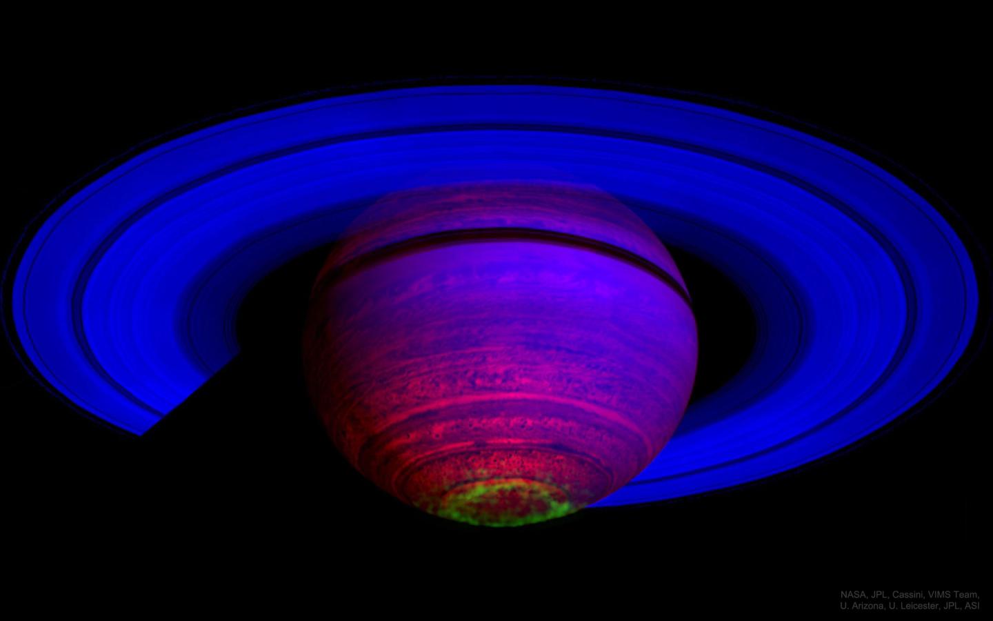 False colour image of Saturn