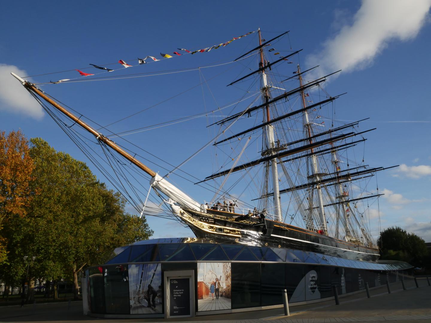 Cutty Sark with bunting