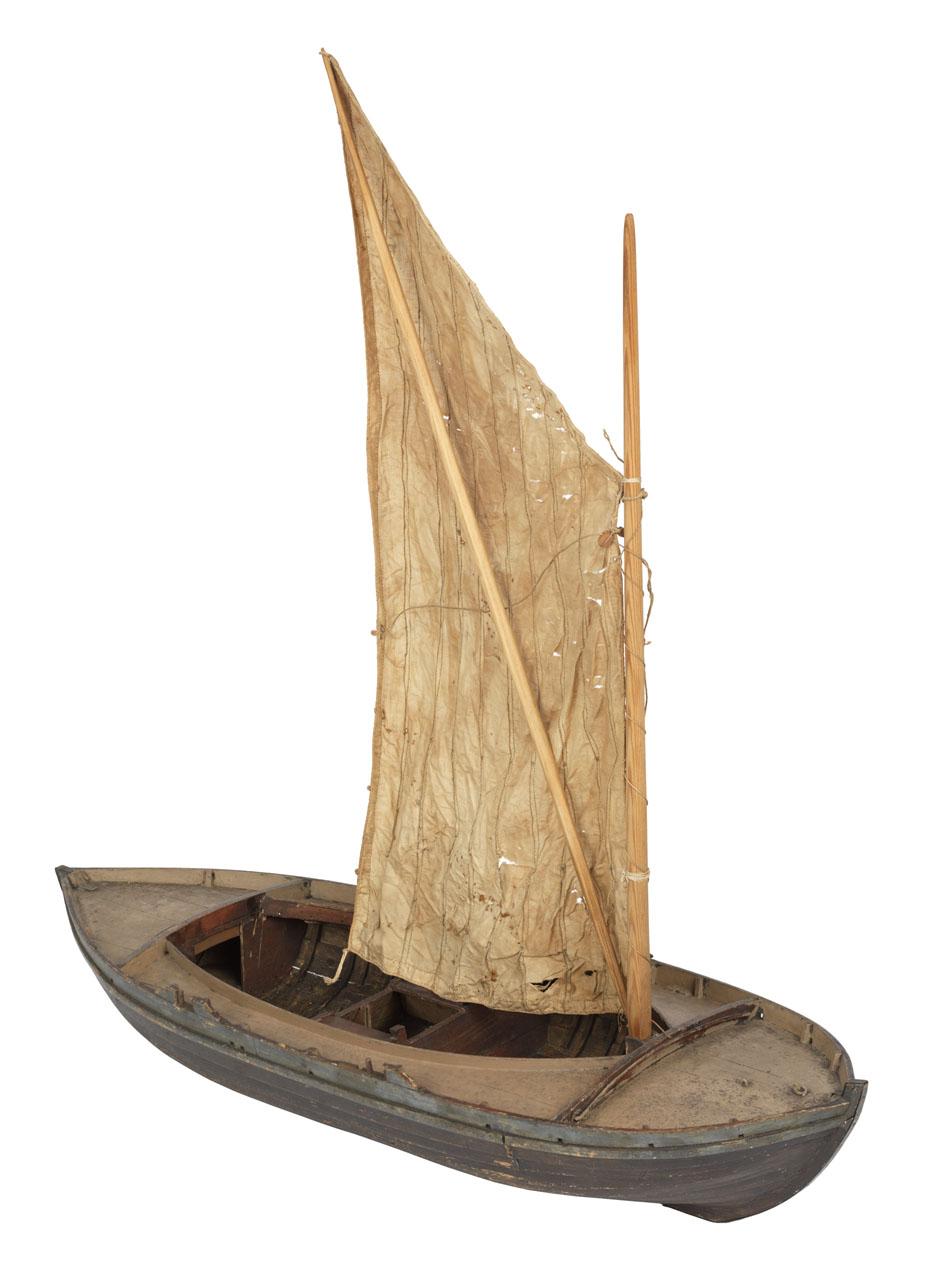 Model of a Thames Peter boat, a type of boat used for fishing on the river in the 1800s