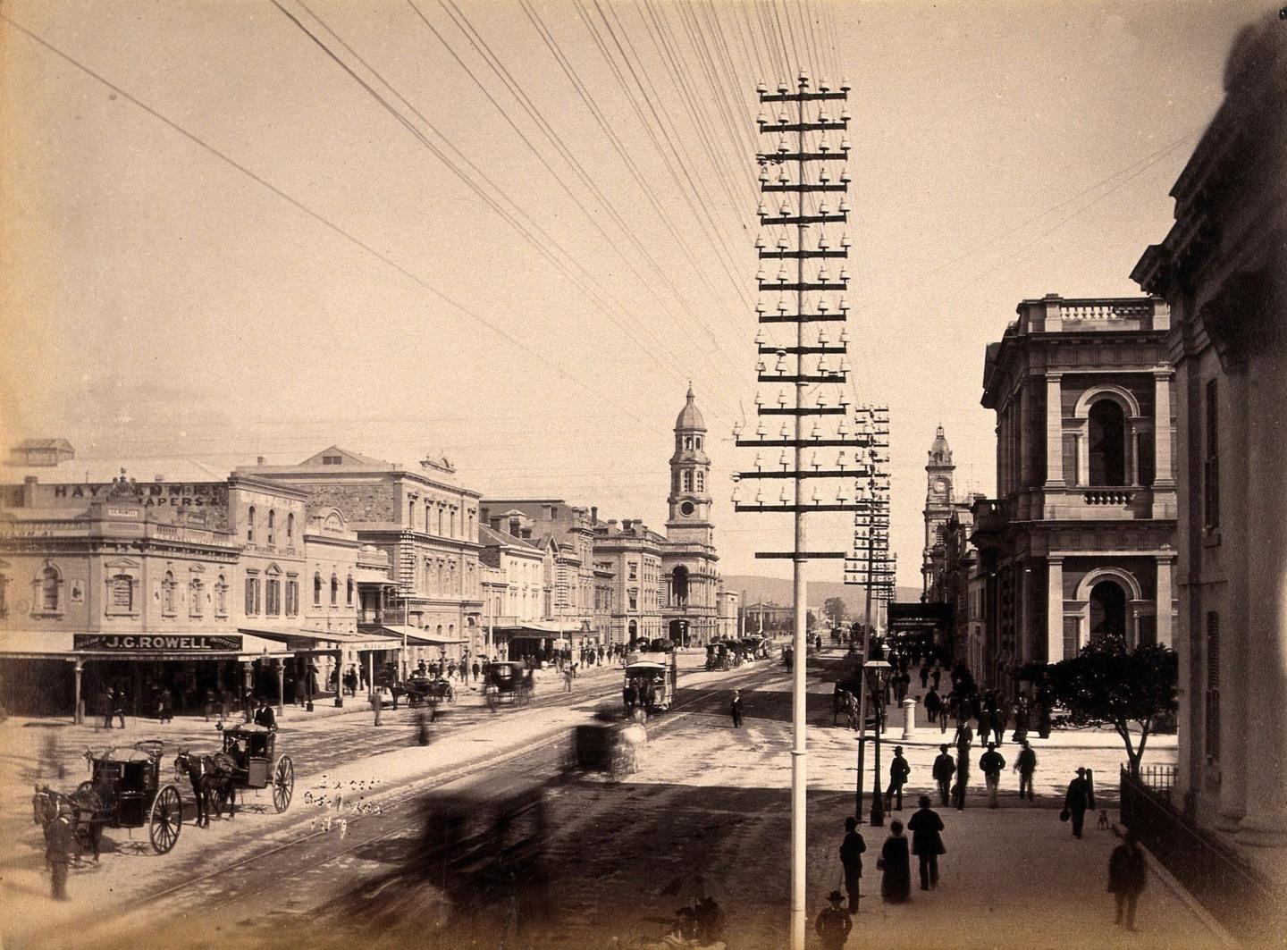 Adelaide, South Australia: King William Street. Albumen print by S.W. Sweet. Credit:  Wellcome Collection. 