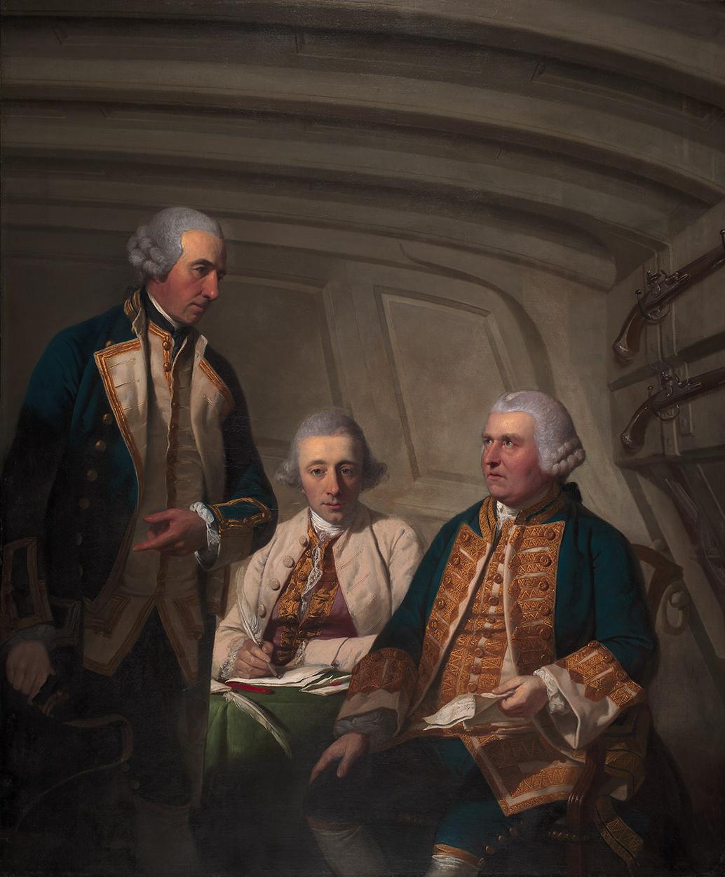 Portrait of Vice-Admiral Sir Samuel Cornish, Richard Kempenfelt and Thomas Parry 