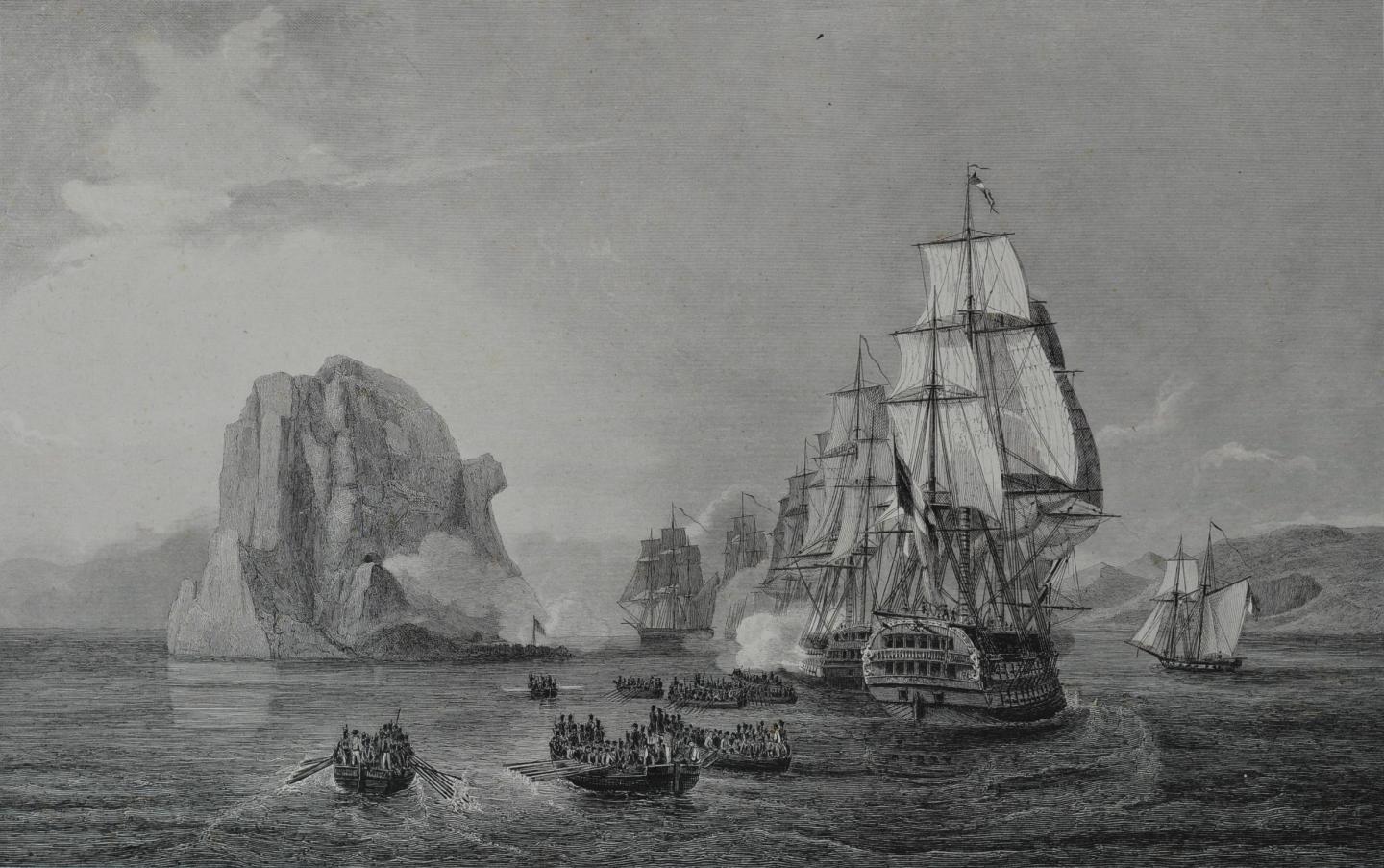 A print of the Diamond Rock by John Eckstein 