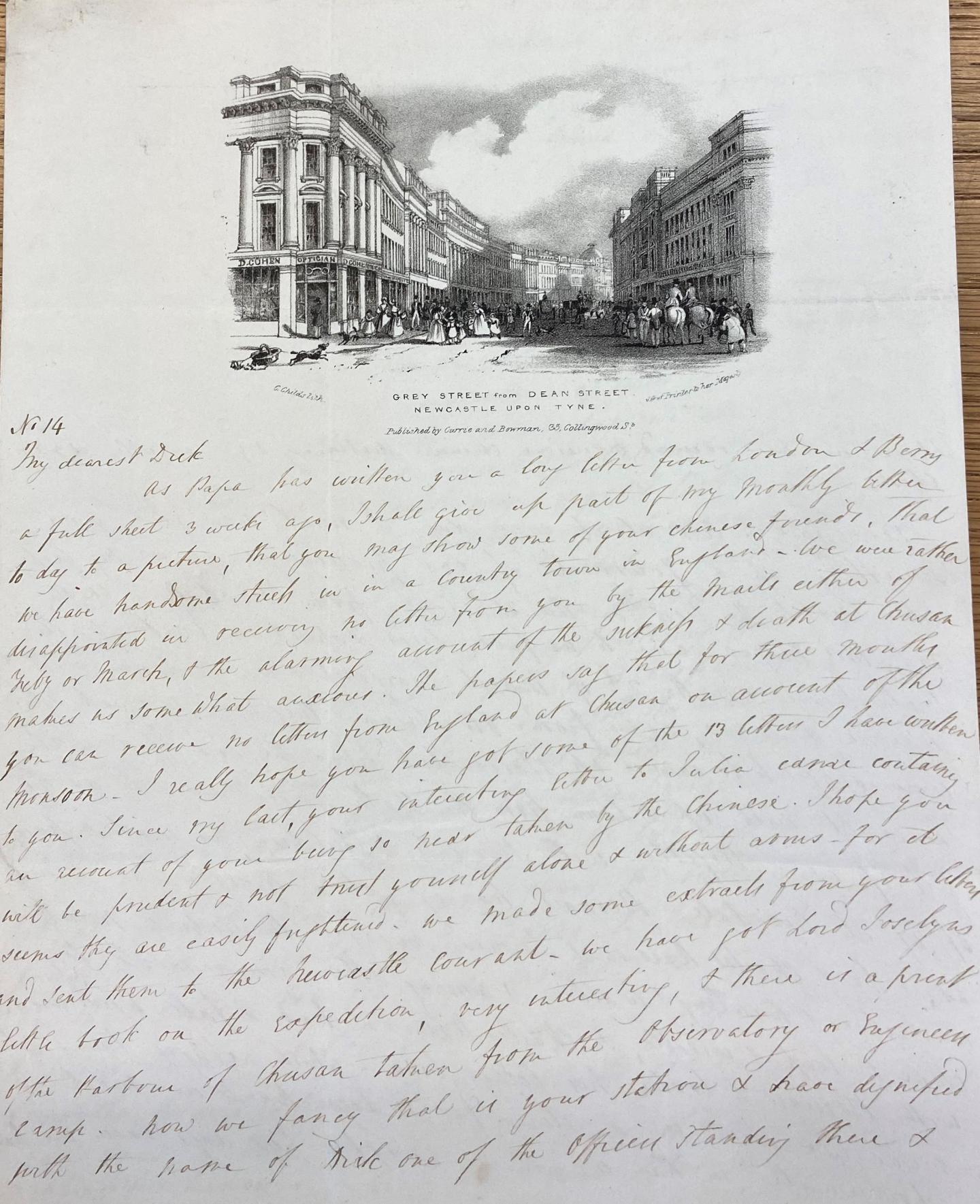 Letter from Emily Collinson to her son Lt Richard Collinson