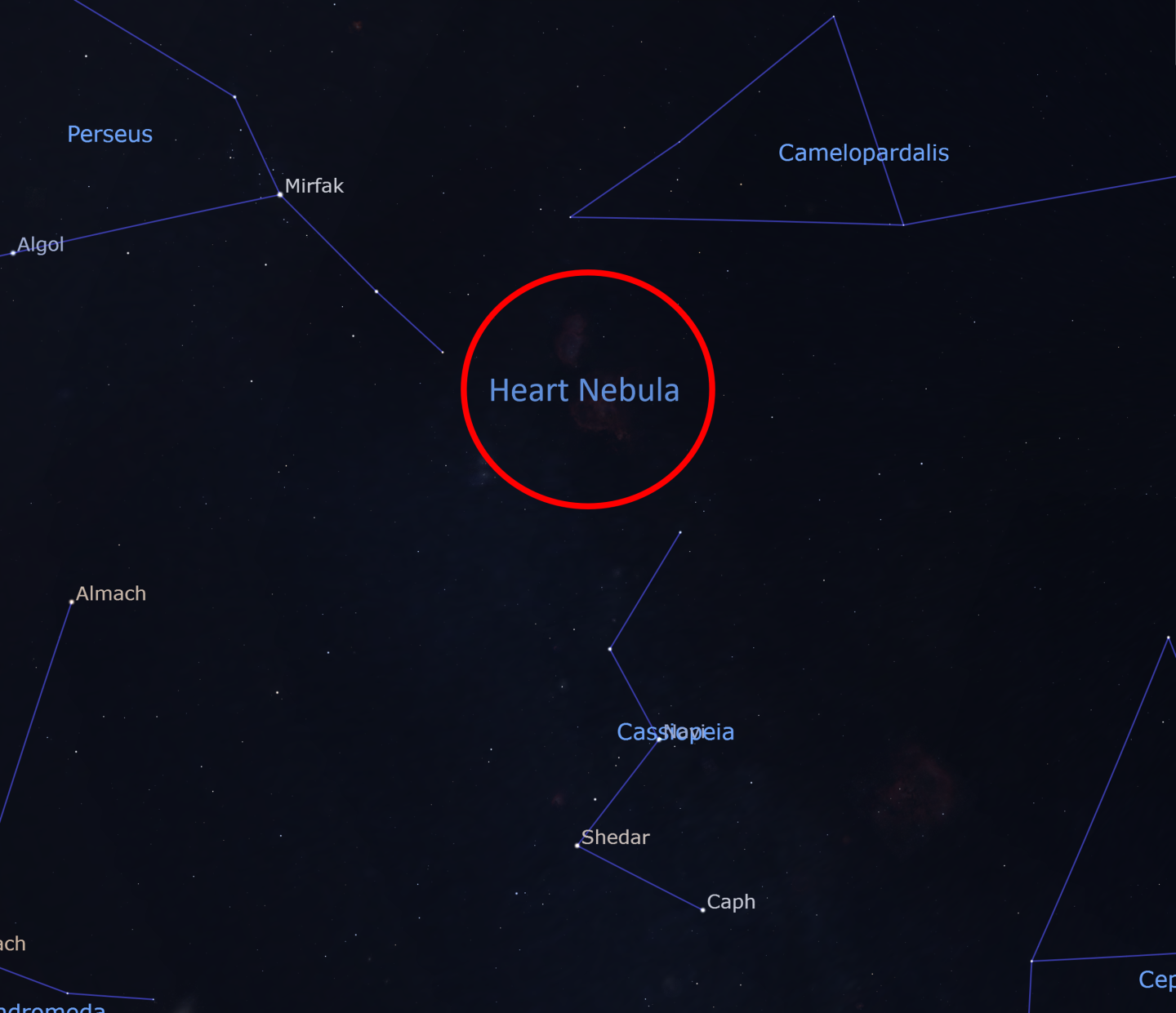 Heart Nebula next to Cassiopeia