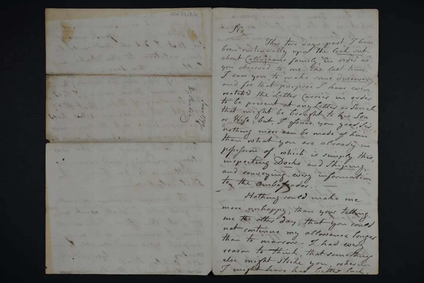Letter to Evan Nepean from George Parker, 6 May 1790