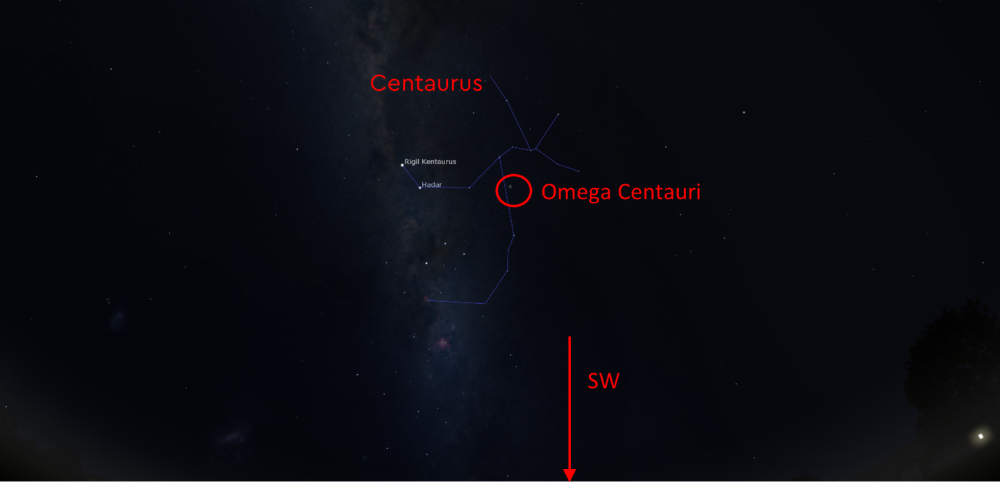Location of Omega Centauri within Centaurus 