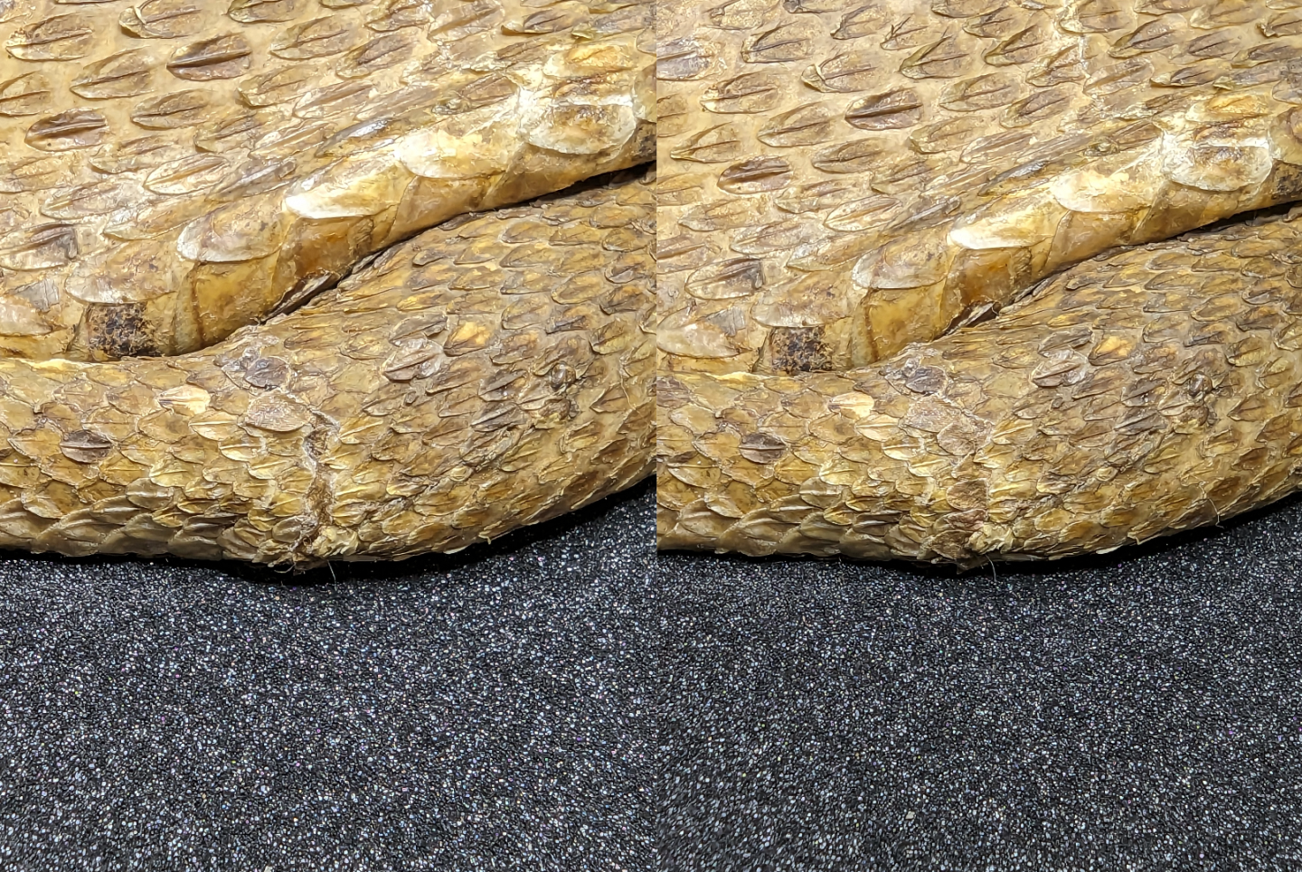 Closeup skin before and after treatment