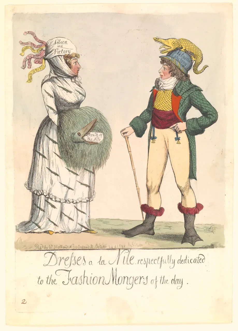 A print of people wearing naval fashions