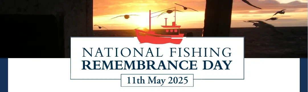 National fishing remembrance day logo showing the outline of a small fishing boat
