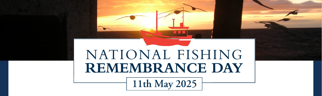 National fishing remembrance day logo showing the outline of a small fishing boat