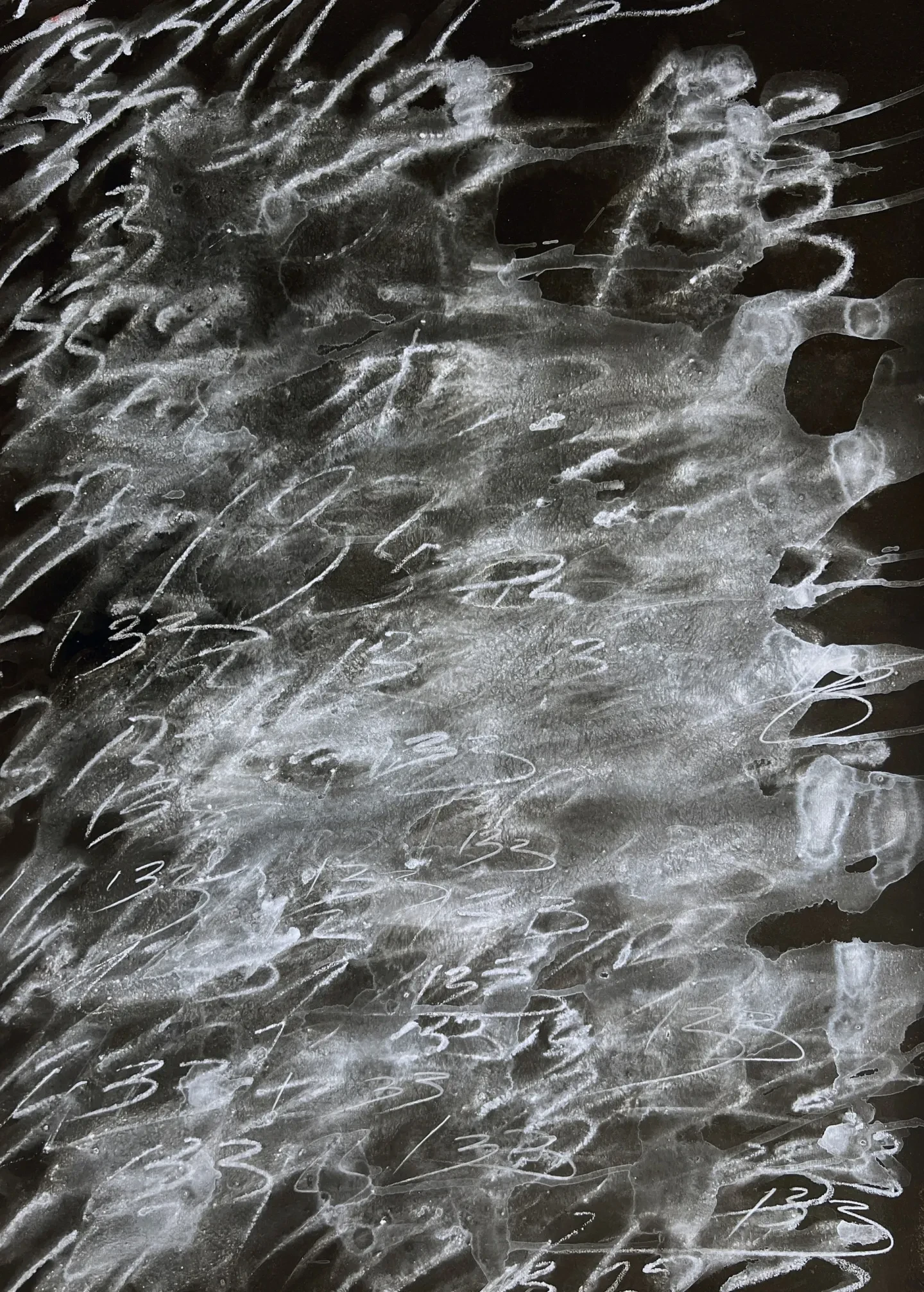 Smudged white text against a black backdrop