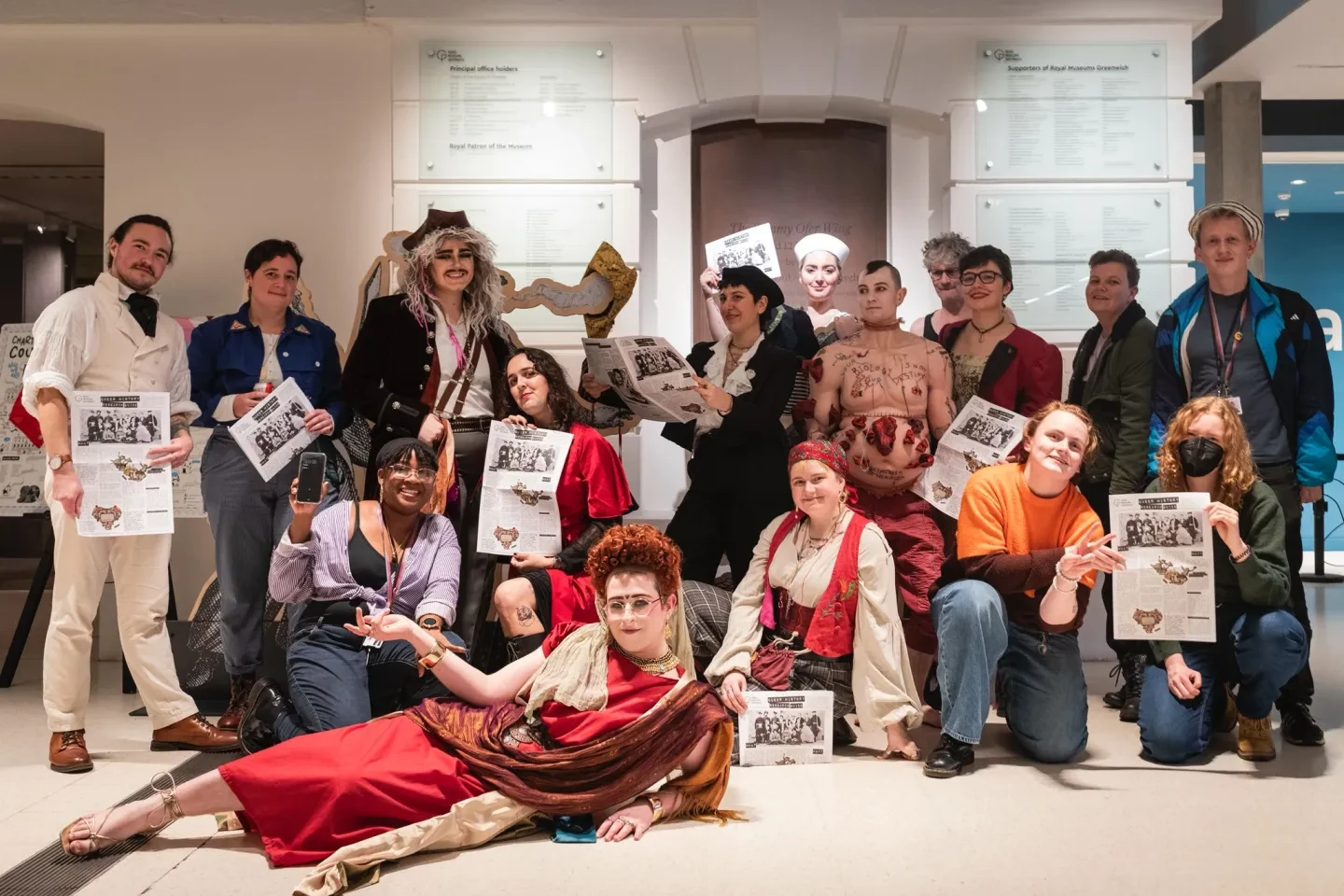 Photo of a large group of members of the Queer History Club