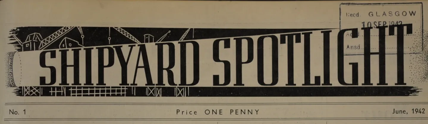 Title banner for the periodical Shipyard Spotlight