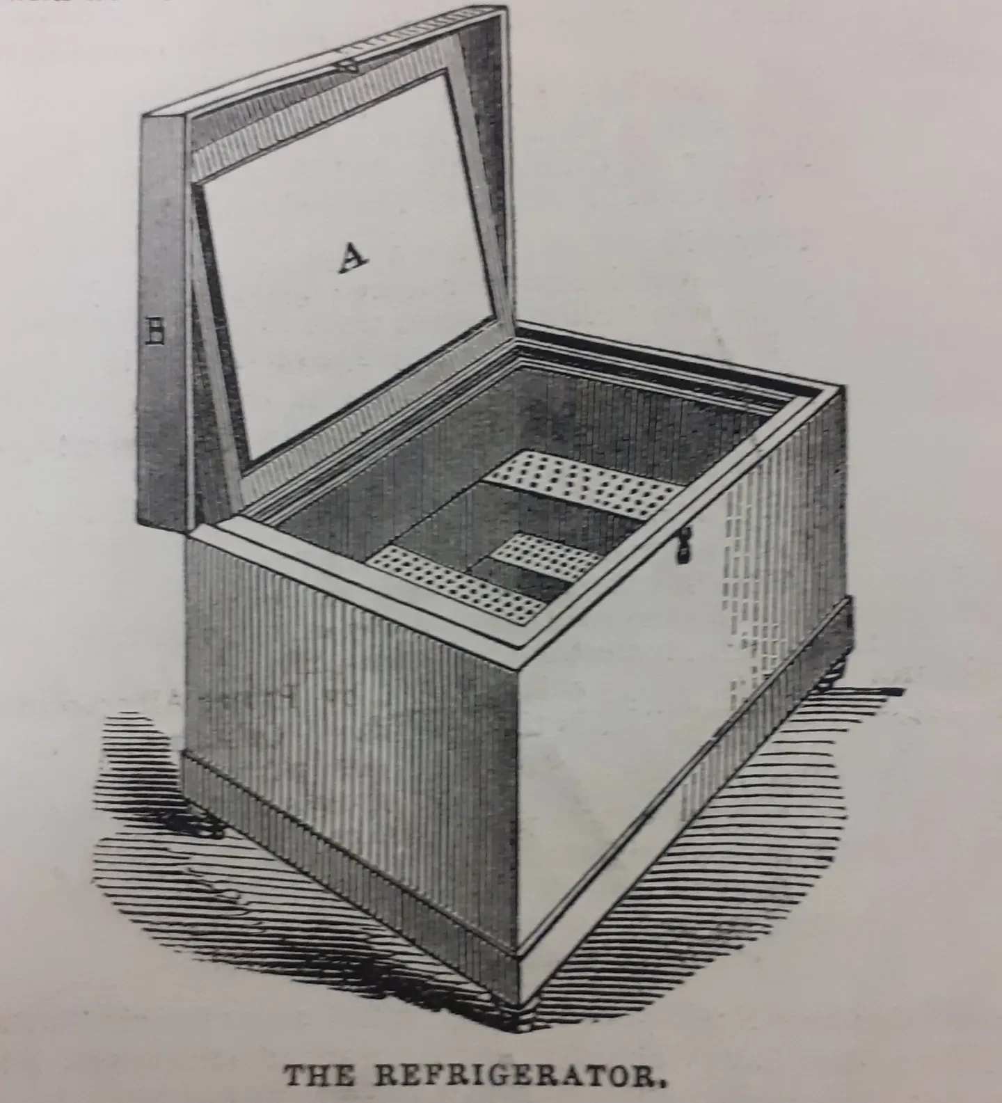 A diagram of a refrigerator