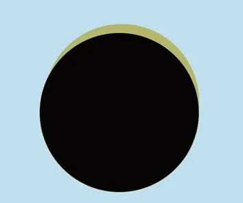 Diagram showing how much of the Sun will be covered by the Moon, only a small curved sliver of the Sun will not be covered