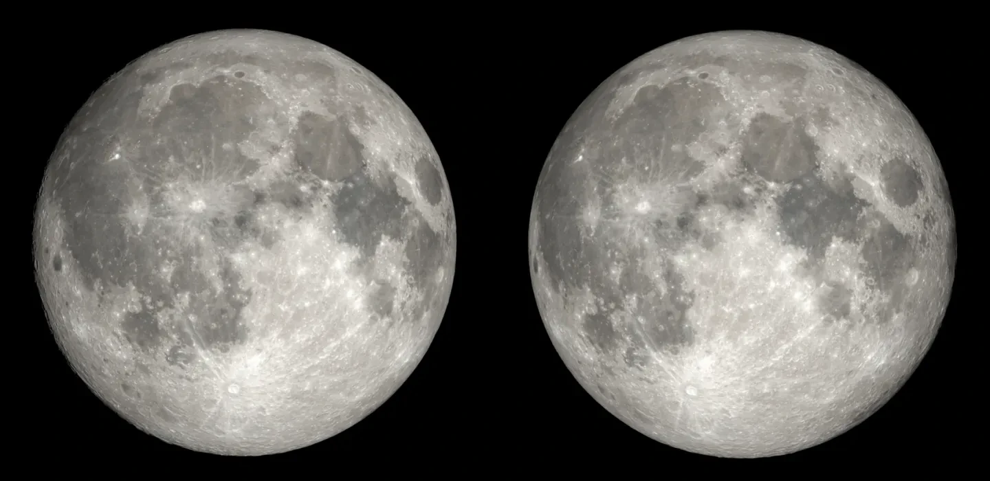 2 views of the moon