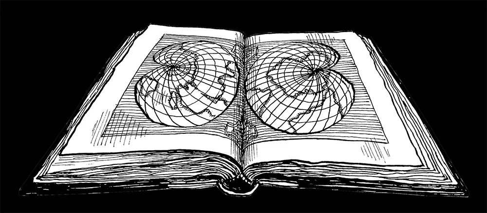 An illustration of an open atlas.