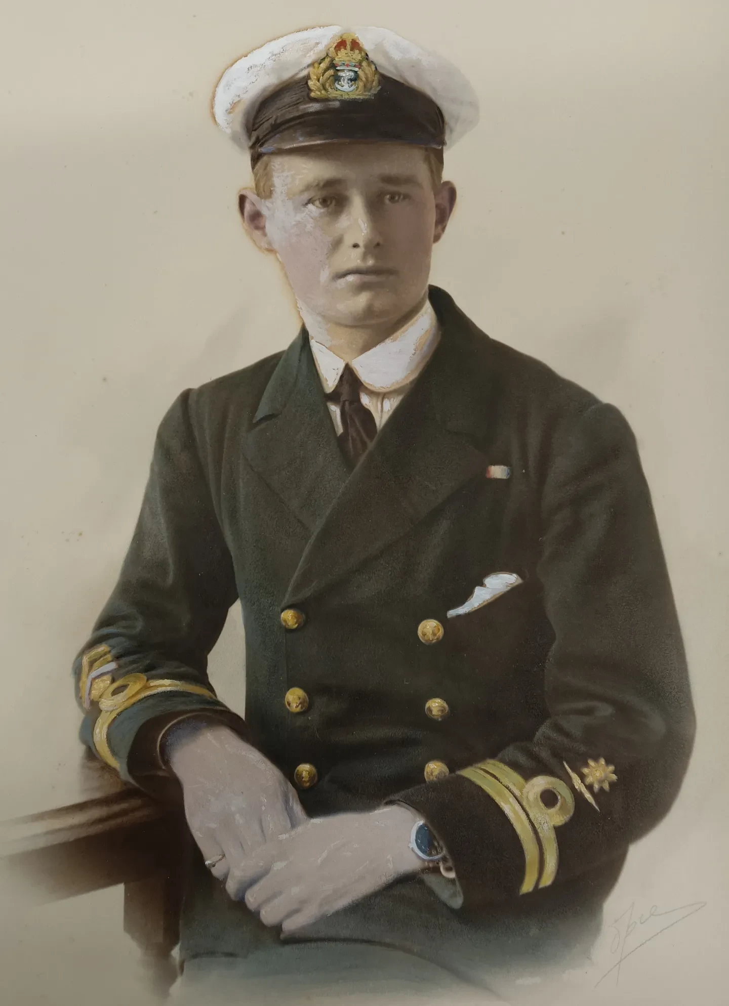Portrait of Thomas Philip York-Moore wearing his flight lieutenant uniform