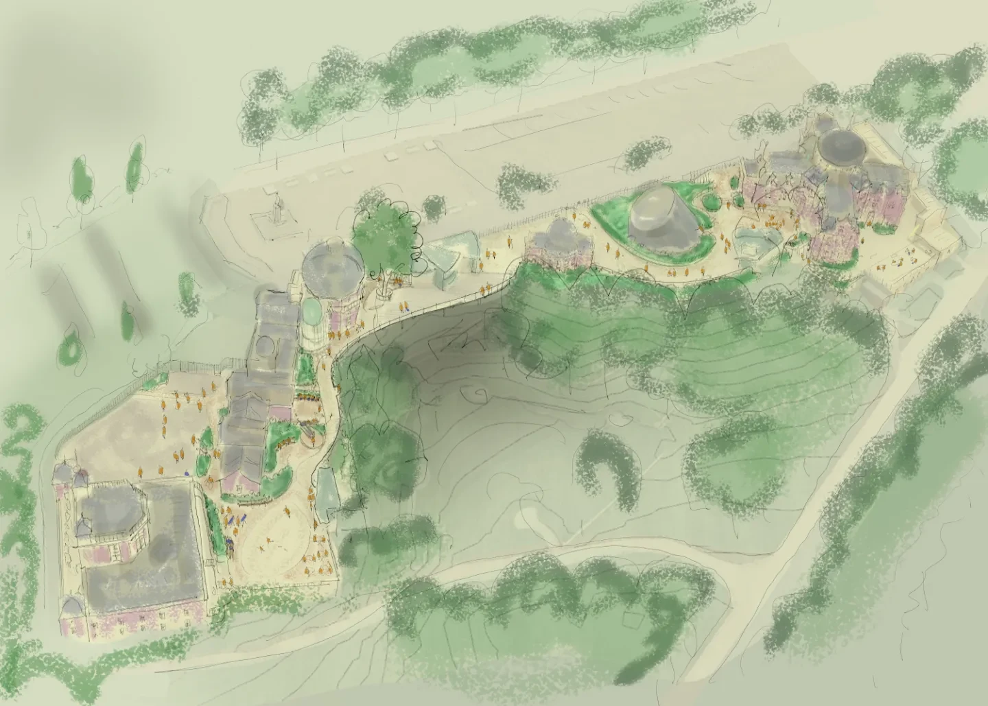 3D illustration of proposed Royal Observatory landscape design redevelopment