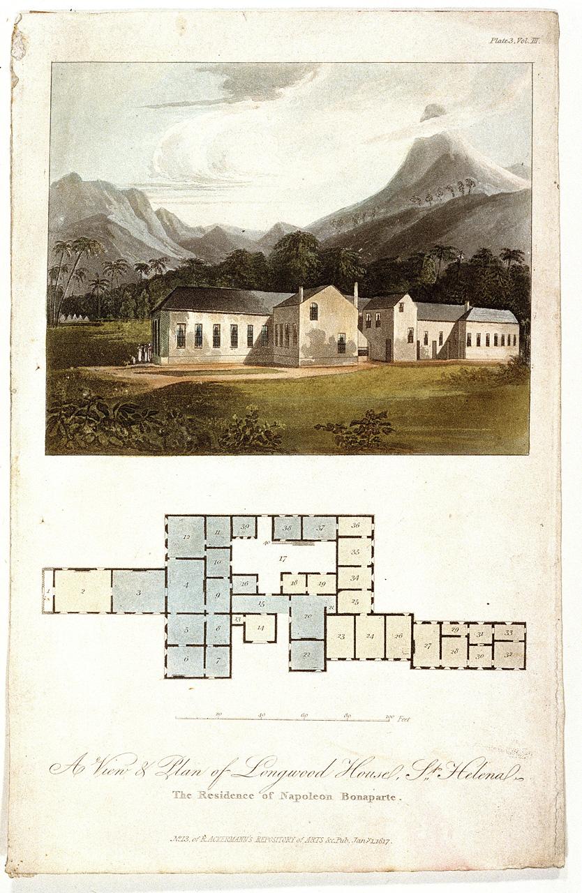 A View and Plan of Longwood House, St Helena The Residence of Napoleon Bonaparte