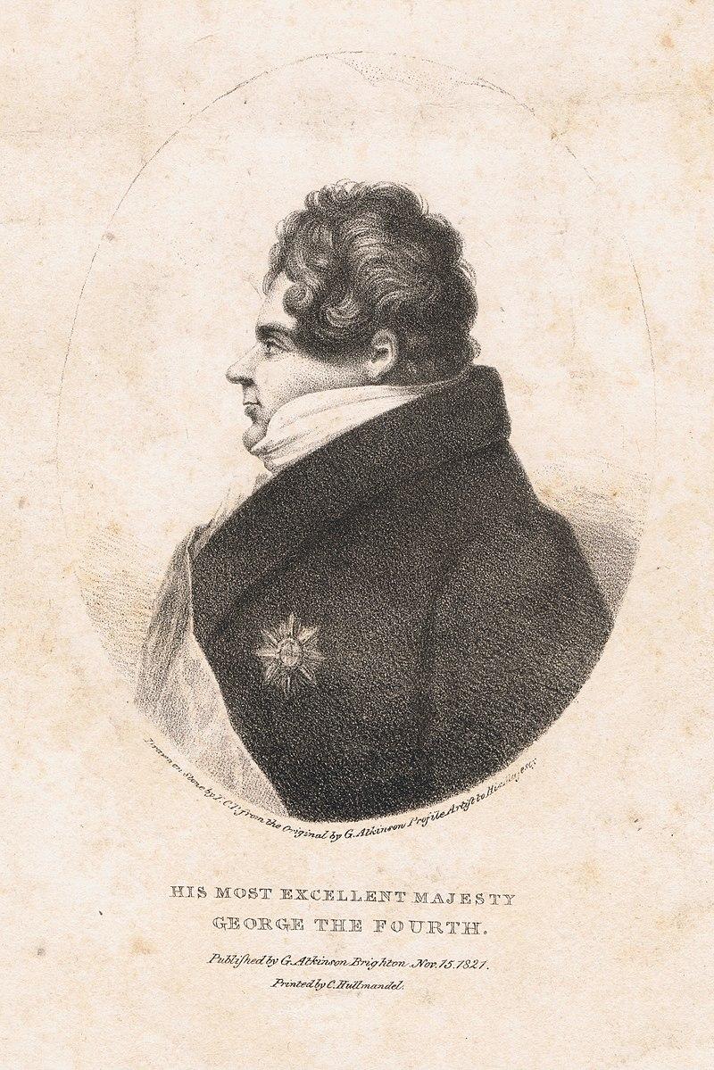 Lithograph of George IV in profile, by George Atkinson, printed by C. Hullmandel, 1821