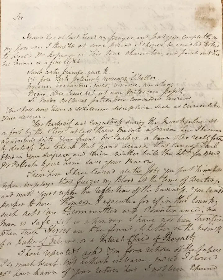 Handwritten letter.