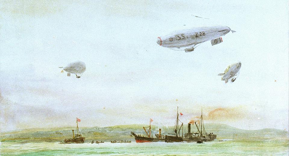 Spithead in Wartime by William Wyllie at National Maritime Museum