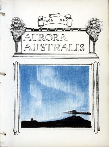 Title page of Aurora Australis, 1908-1909 depicting an Aurora (Polar Lights). F6184   