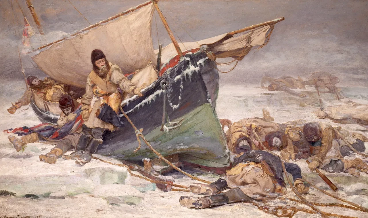 Sir John Franklin's men dying by their boat