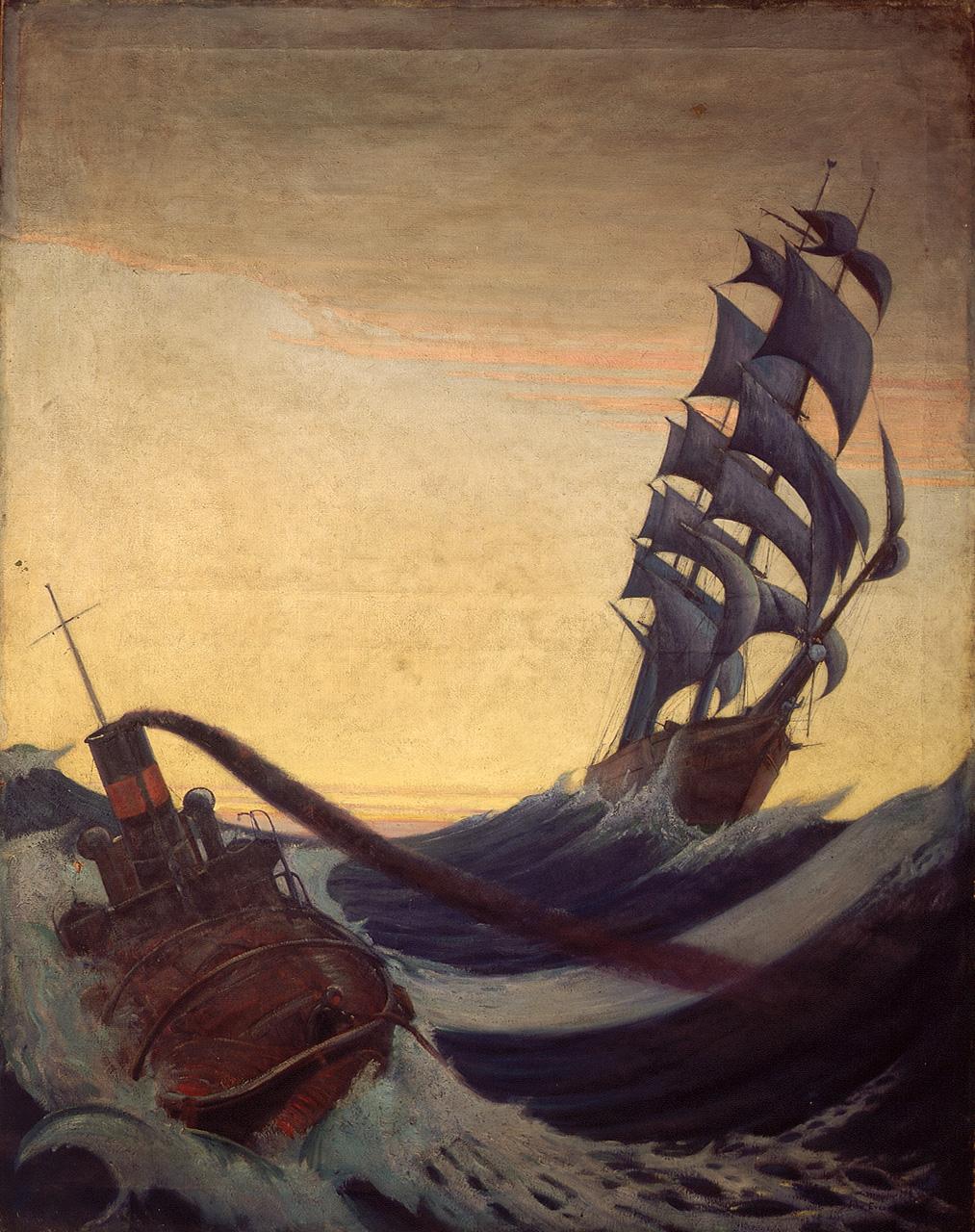 Cutty Sark at sea - painting