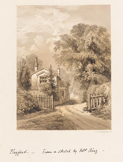 Playford Cottage, as drawn by George Airy’s wife, Richarda, after 1845