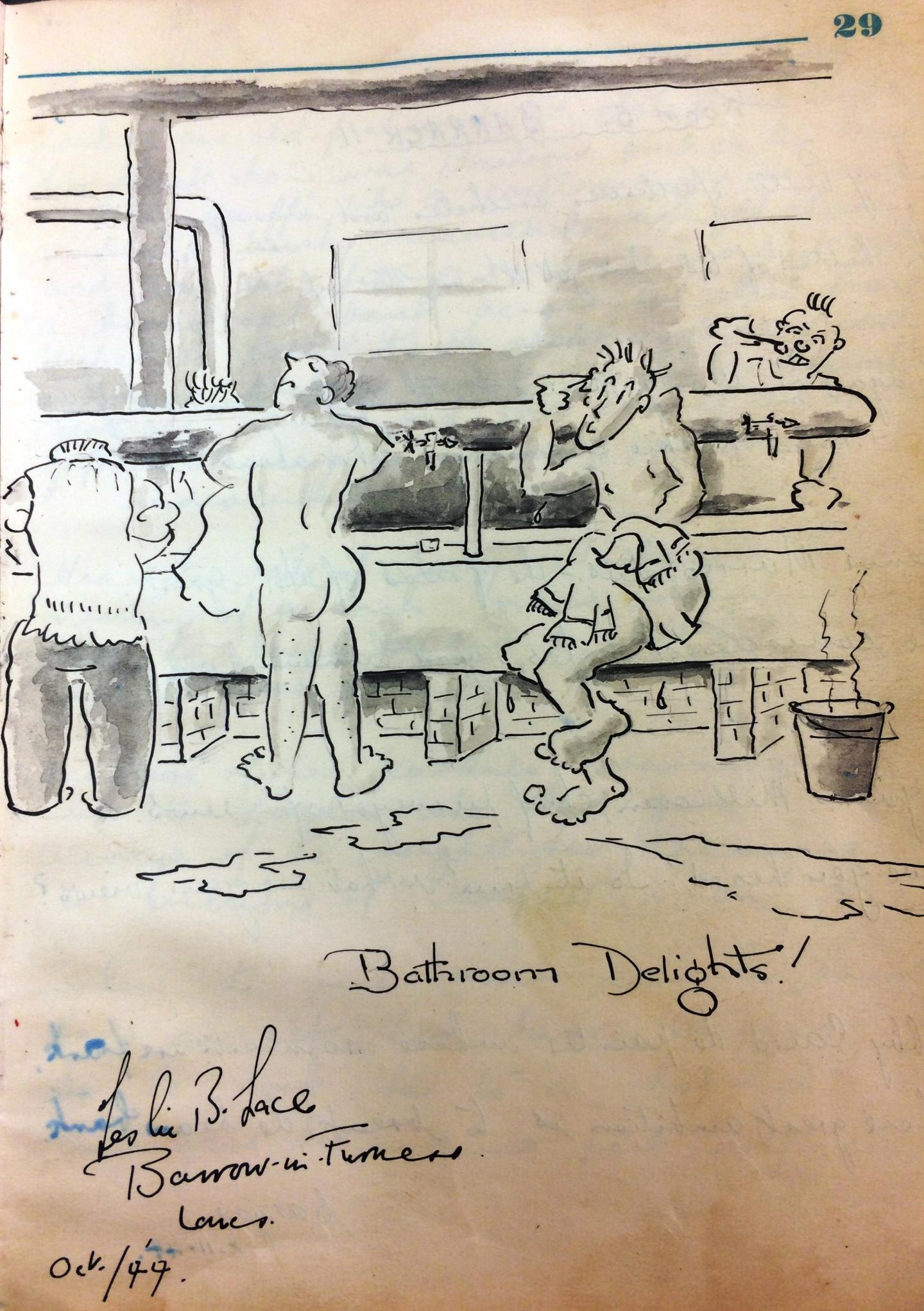 Bathroom Delights cartoon by Leslie B. Lace