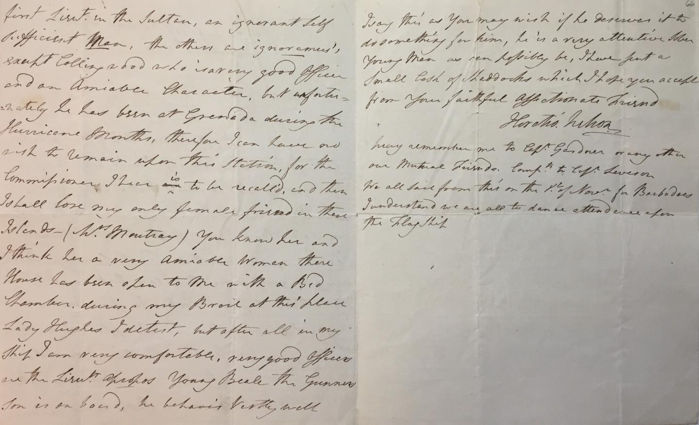 Nelson’s letter to Cornwallis