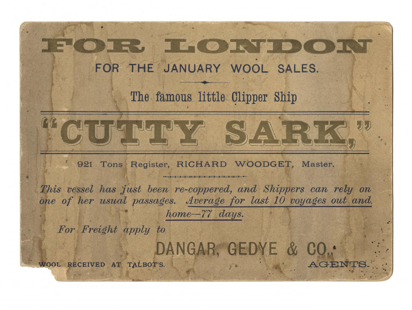 Cutty Sark advert for wool
