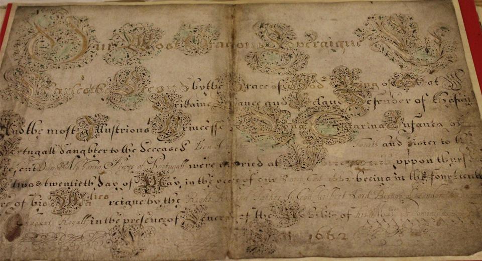 Charles II and Catherine of Braganza Marriage Certificate