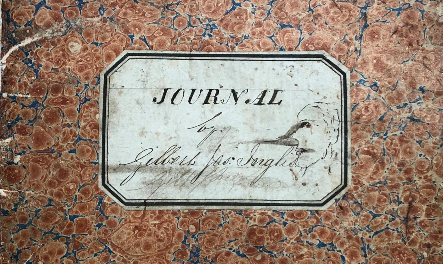 Cover of the personal journal written by Gilbert James Inglis