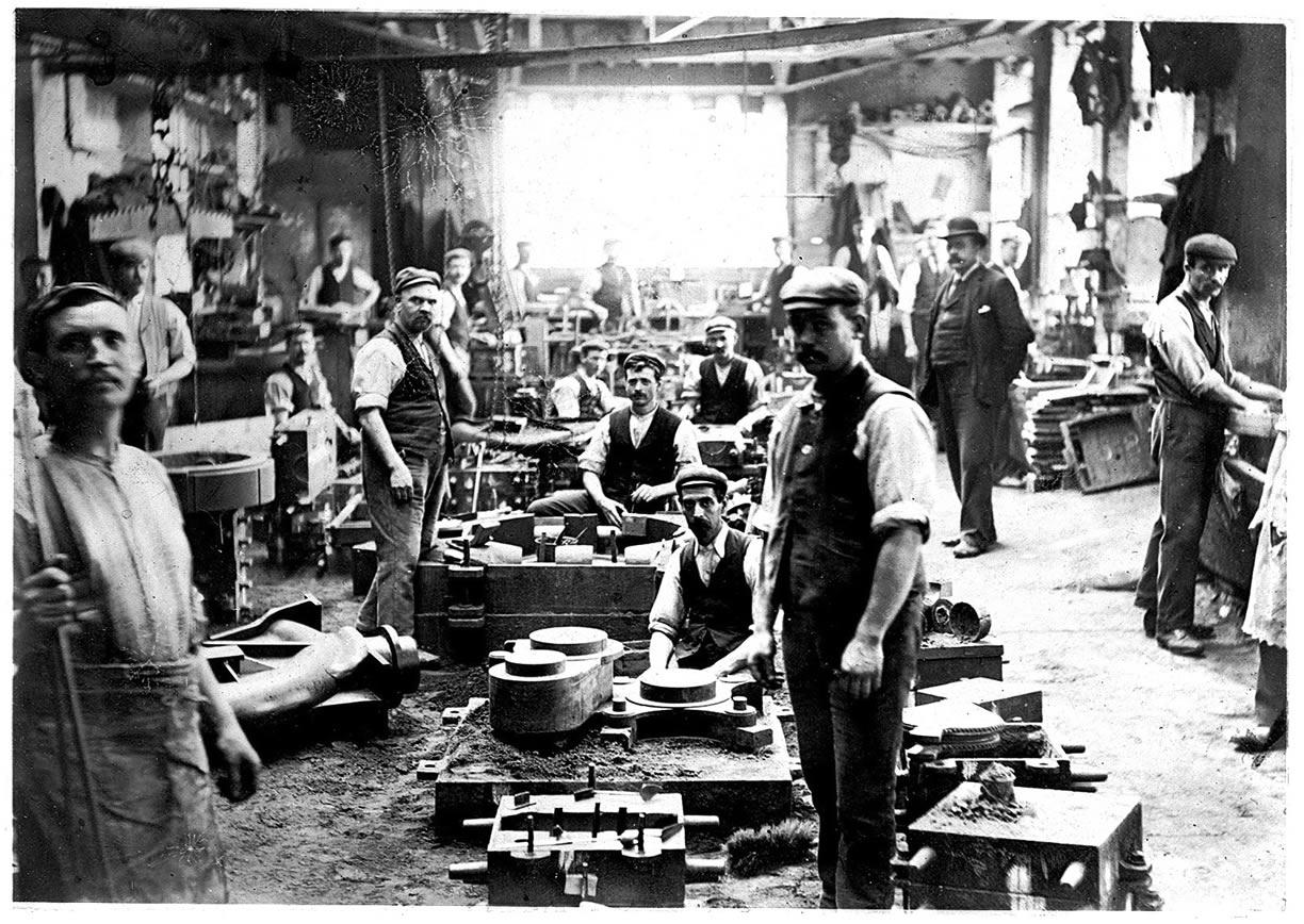 One of the machine shops on the premises of Thames Iron Works, circa 1880