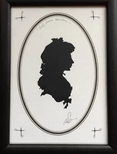 Silhouette of Emma Hamilton by artist Charles Burns