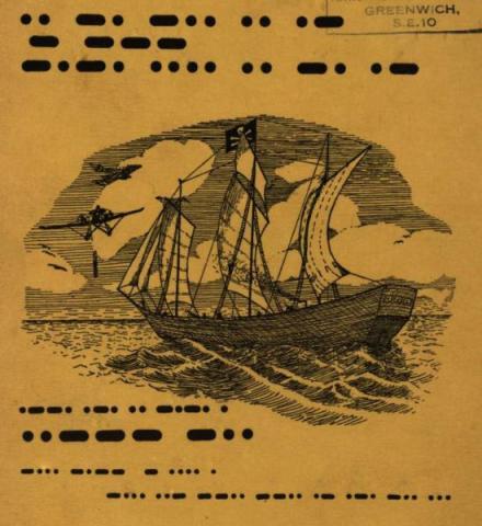 Cover, showing climactic battle between the pirate vessel and seaplanes, PBH3535.