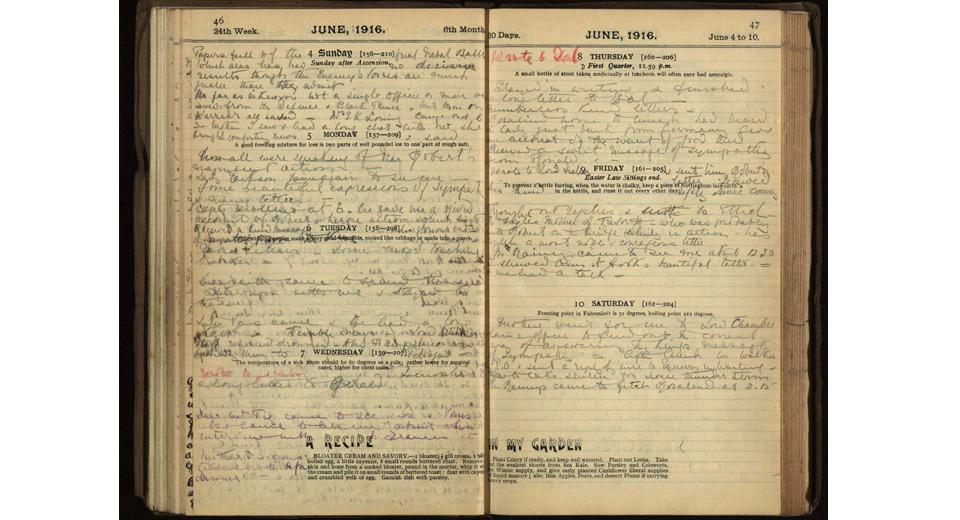 Diary on Battle of Jutland in Caird Library and Archive