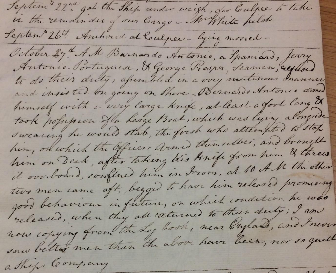 Surgeon's Journal kept possibly by George Parr, ship’s surgeon. HEICS OCEAN to India and back to London 