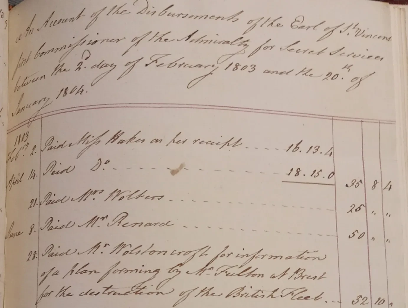 Handwritten accounts ledger.