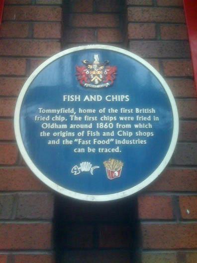 Oldham plaque: first fish and chip shop