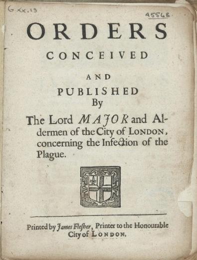 Orders conceived and published concerning the infection of the plague
