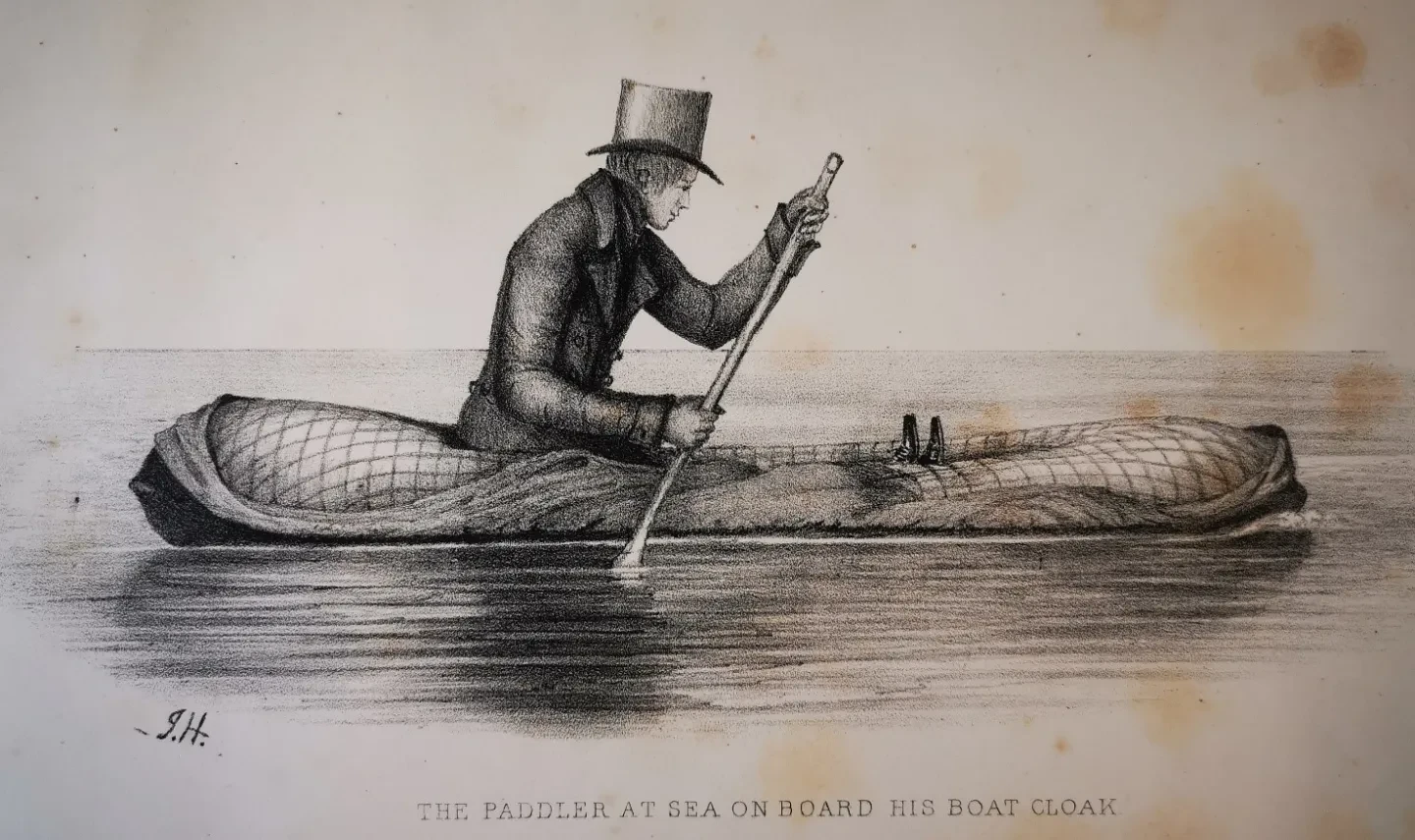 Paddling as hard as one can! Peter Halkett's The Boat Cloak 1848