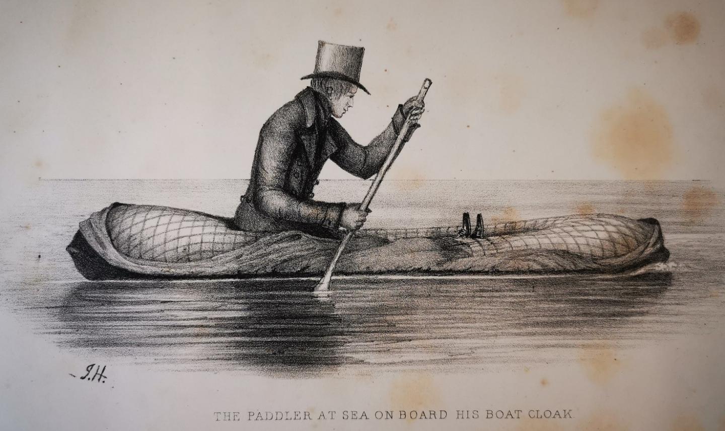 Paddling as hard as one can! Peter Halkett's The Boat Cloak 1848
