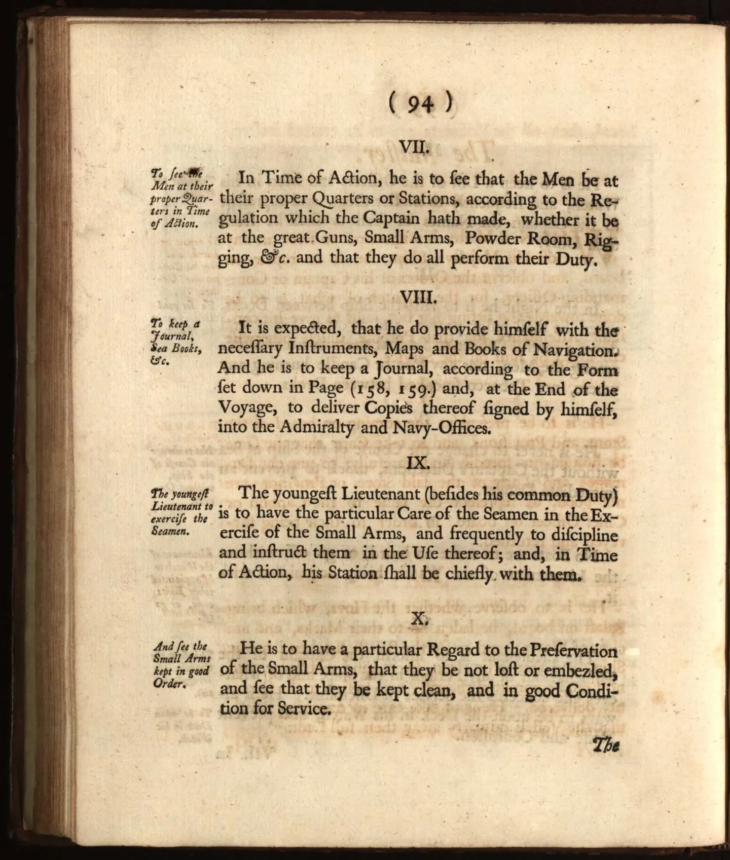 Regulations and instructions relating to His Majesty's service at sea / Great Britain. Admiralty. 1747
